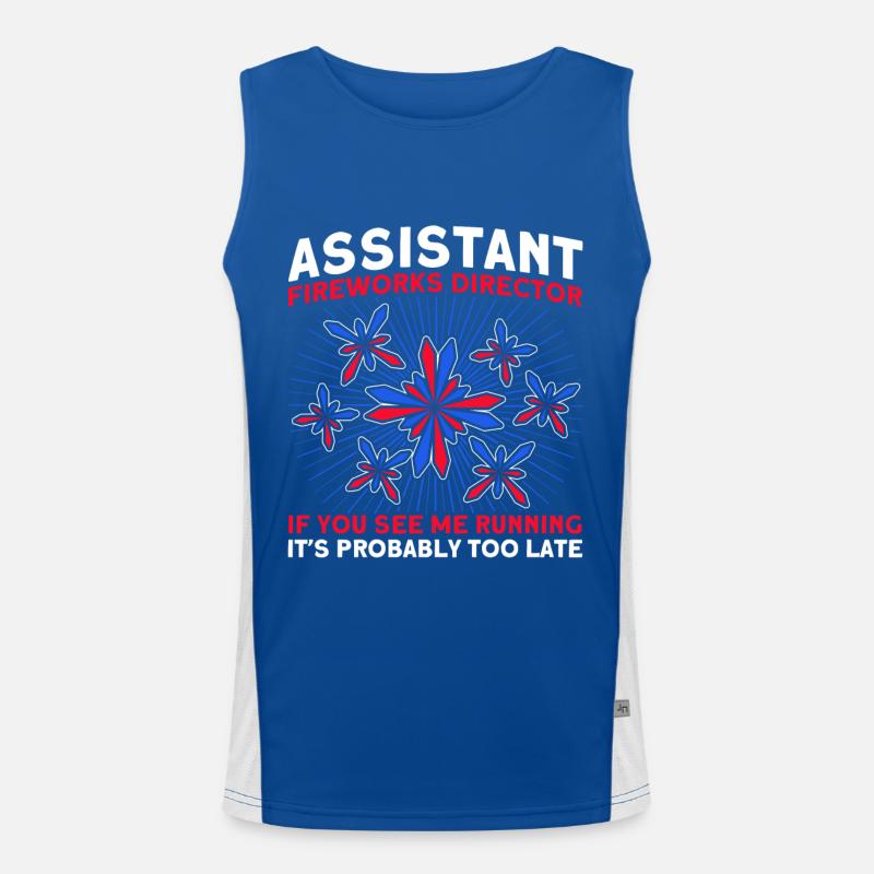 Funny fireworks pyrotechnician saying Men's Functional Contrast Tank Top 