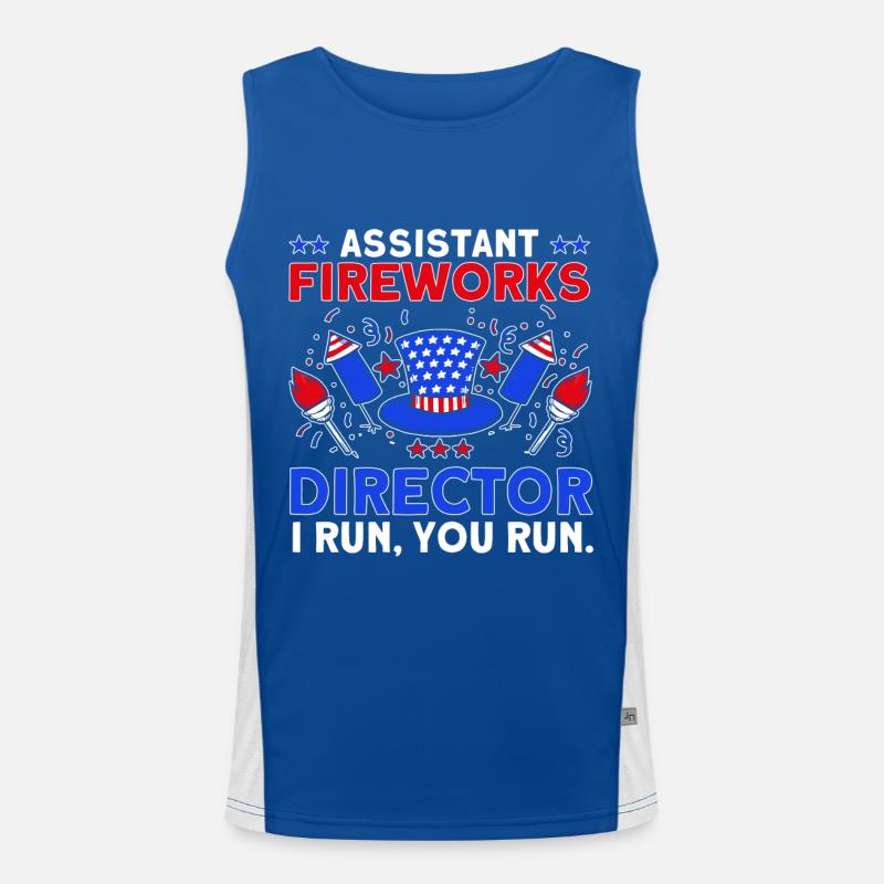 Funny fireworks pyrotechnician saying Men's Functional Contrast Tank Top 