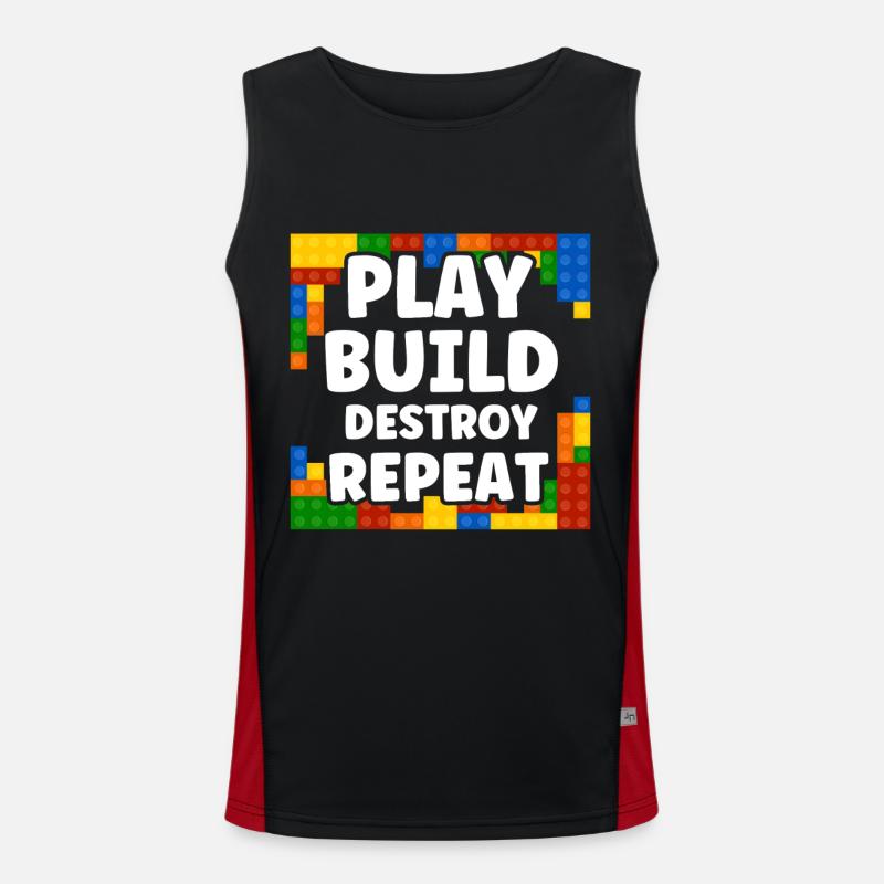 Repeat clamping block block Men's Functional Contrast Tank Top 