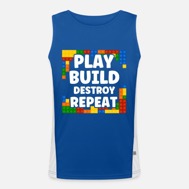 Repeat clamping block block Men's Functional Contrast Tank Top 