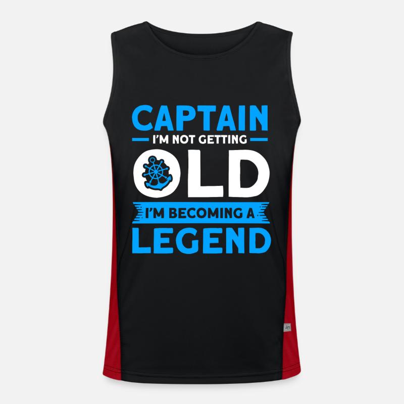 Old Captain Boat Captain Captains Men's Functional Contrast Tank Top 