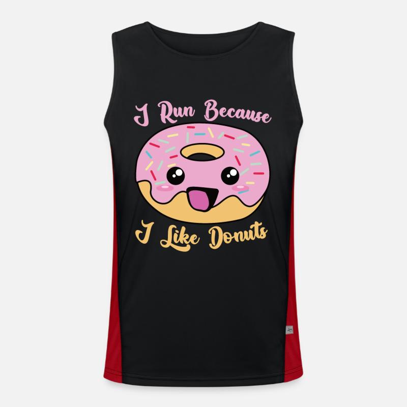 I run because i like donuts Funktionelles Kontrast-Tank Top für Männer 