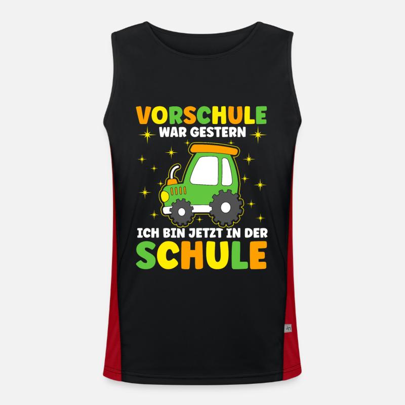 Vorschule War Gestern Schulbeginn Funktionelles Kontrast-Tank Top für Männer 