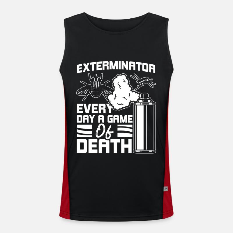 Ungezieferbekämpfer Jeder Tag ein Spiel des Todes Funktionelles Kontrast-Tank Top für Männer 