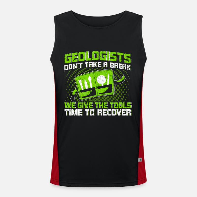 Geologists don't take a break Tools recover Men's Functional Contrast Tank Top 