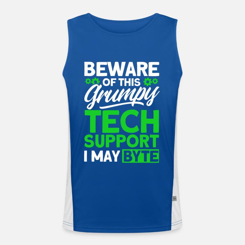 Beware of grumpy technical support Men's Functional Contrast Tank Top 