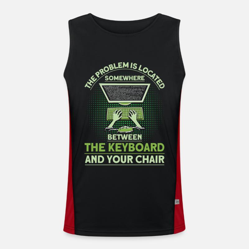 The problem is localized sysadmin - Men's Functional Contrast Tank Top  - black/red
