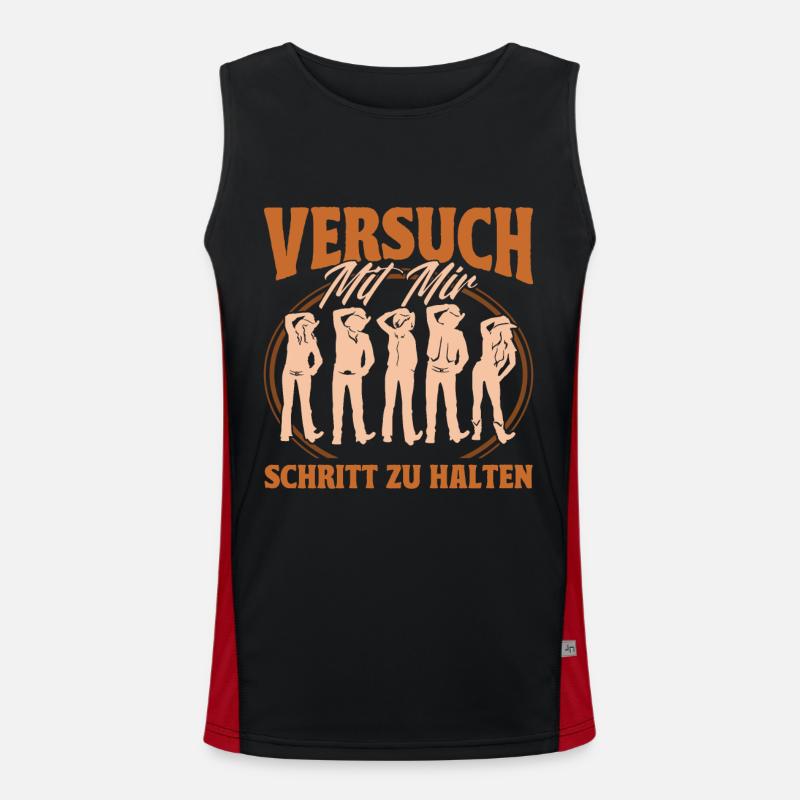 Line Dance Tänzer Schritte Cowboy Western Tanzen Funktionelles Kontrast-Tank Top für Männer 
