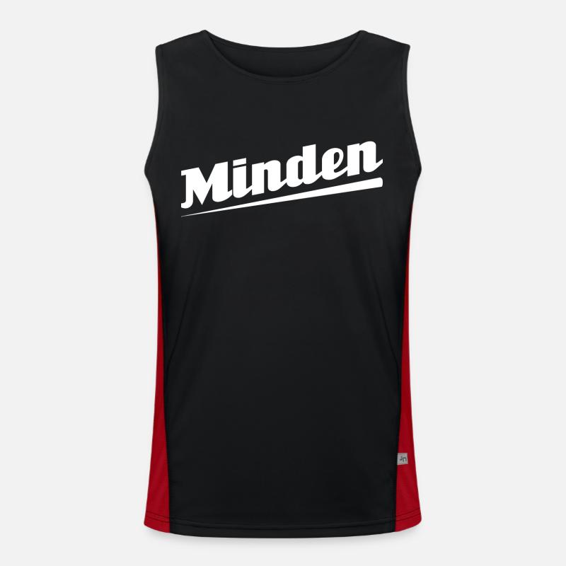 Minden - Textdesign mit Stadtnamen Funktionelles Kontrast-Tank Top für Männer 