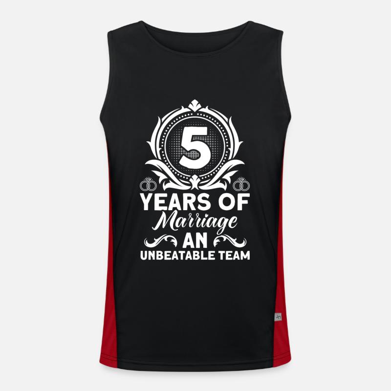 5. Hochzeitstag Paardesign 5 Jahre Ehe Funktionelles Kontrast-Tank Top für Männer 