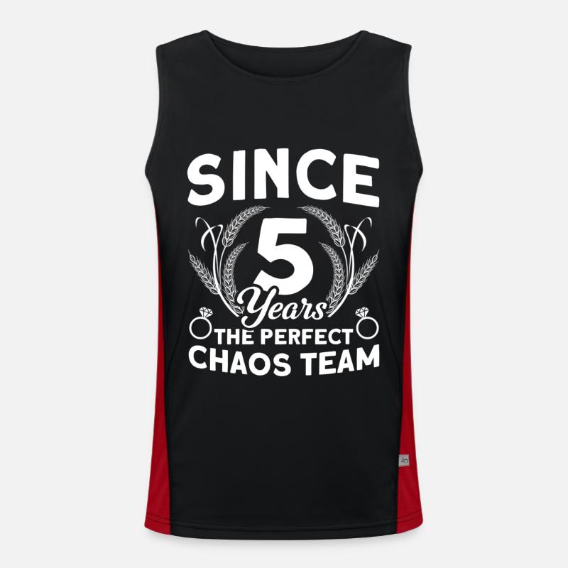 5. Hochzeitstag Paardesign 5 Jahre Ehe Funktionelles Kontrast-Tank Top für Männer 