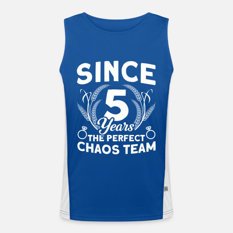 5. Hochzeitstag Paardesign 5 Jahre Ehe Funktionelles Kontrast-Tank Top für Männer 