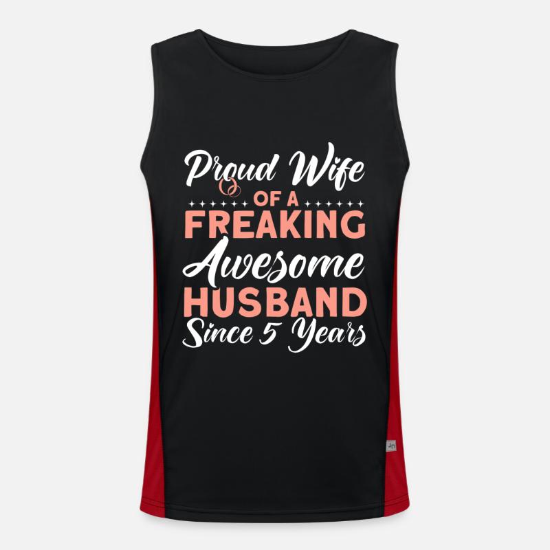 5. Hochzeitstag Paardesign 5 Jahre Ehe Funktionelles Kontrast-Tank Top für Männer 