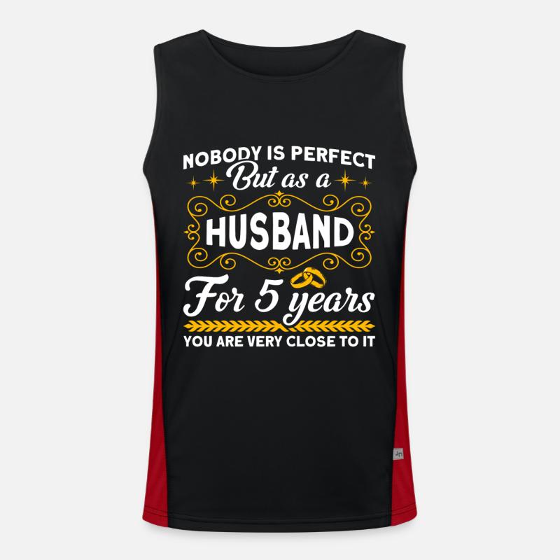 5. Hochzeitstag Paardesign 5 Jahre Ehe Funktionelles Kontrast-Tank Top für Männer 