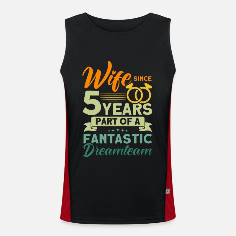 5. Hochzeitstag Paardesign 5 Jahre Ehe Funktionelles Kontrast-Tank Top für Männer 