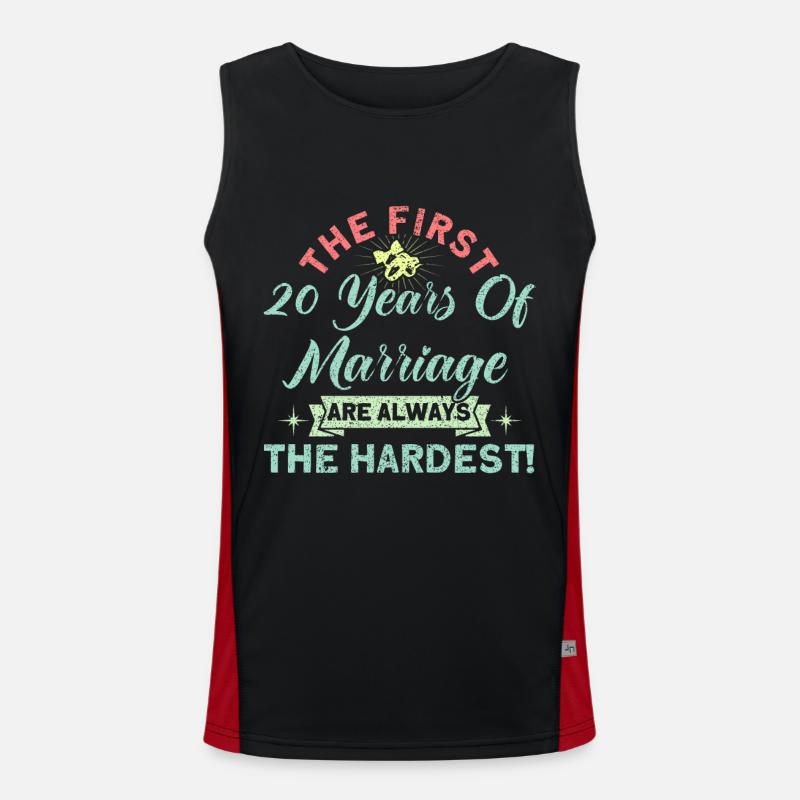 20e anniversaire de mariage Couple Design 20 ans de mariage Débardeur respirant contrasté Homme 
