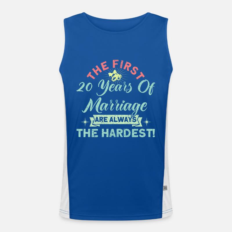 20e anniversaire de mariage Couple Design 20 ans de mariage Débardeur respirant contrasté Homme 