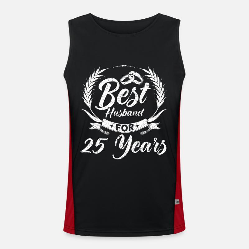 25. Hochzeitstag Paardesign 25 Jahre Ehe Funktionelles Kontrast-Tank Top für Männer 