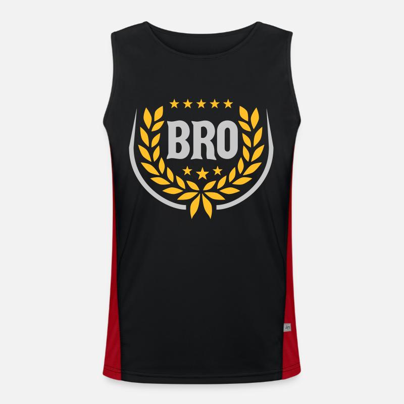 Laurel wreath Bro Text Logo Men's Functional Contrast Tank Top 