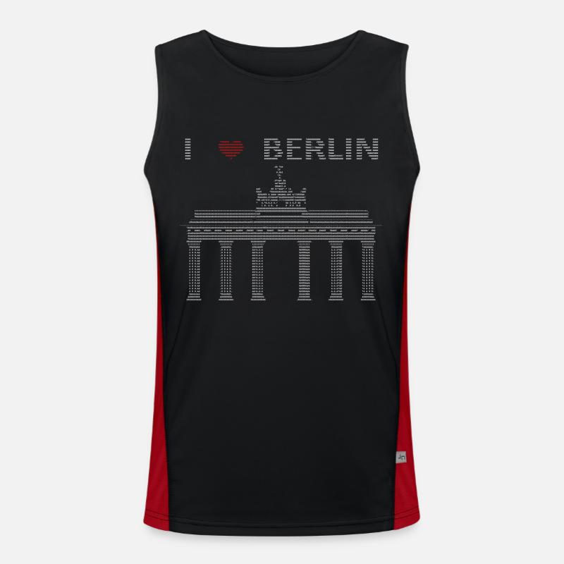 I Love Berlin ASCII Funktionelles Kontrast-Tank Top für Männer 