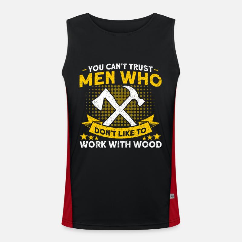 Working with wood carpenter Men's Functional Contrast Tank Top 