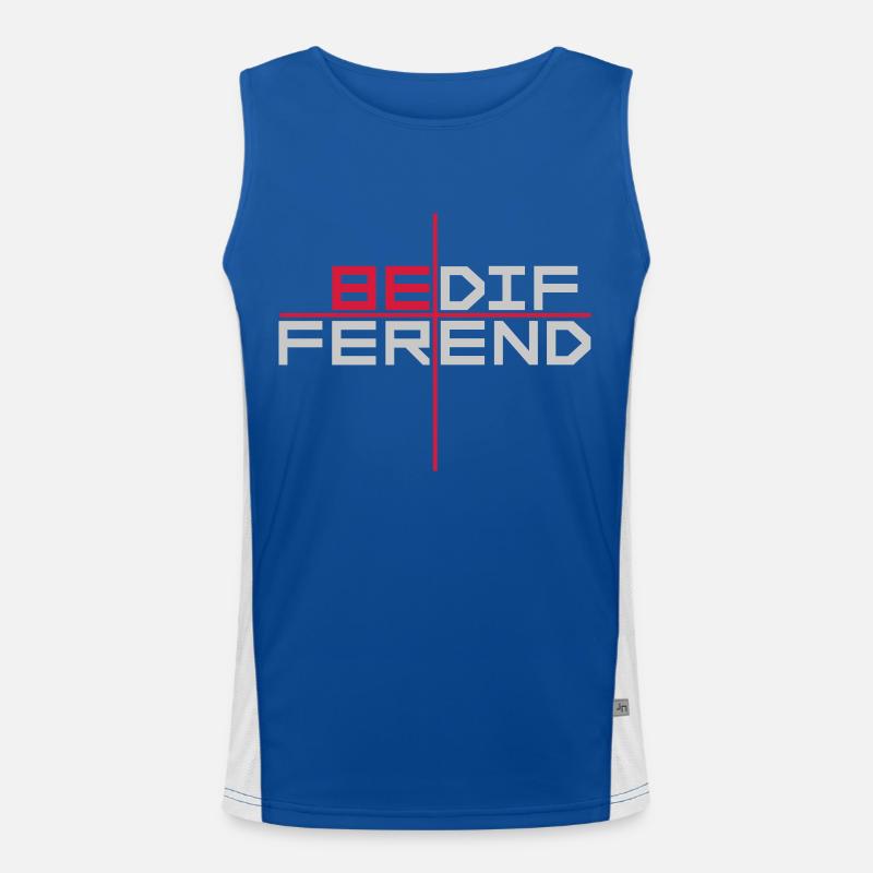 Be different Logo Design Funktionelles Kontrast-Tank Top für Männer 