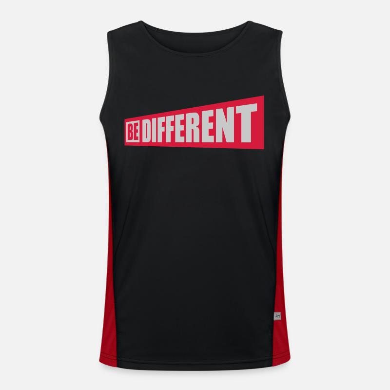 Be different Logo Design Funktionelles Kontrast-Tank Top für Männer 