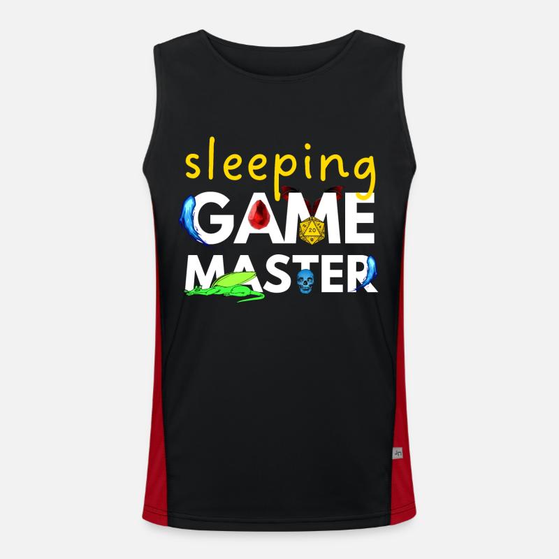SLEEPING GAME MASTER DRAGONS ADVENTURES RPG Débardeur respirant contrasté Homme 