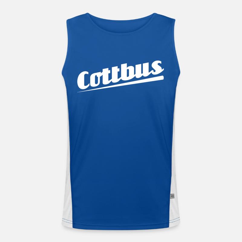Cottbus - Textdesign mit Stadtnamen Funktionelles Kontrast-Tank Top für Männer 