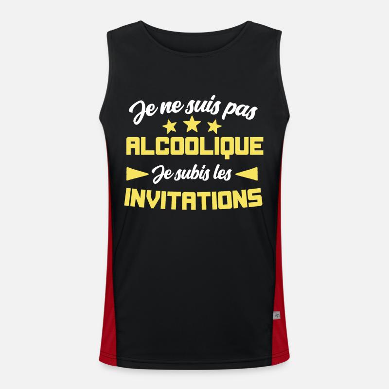 Je ne suis pas alcoolique je subis les invitations Débardeur respirant contrasté Homme 