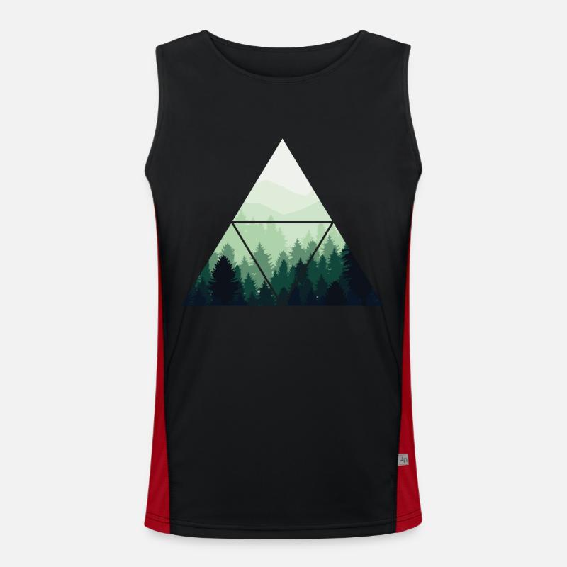 Forest Tree Geometry Pattern Men's Functional Contrast Tank Top 
