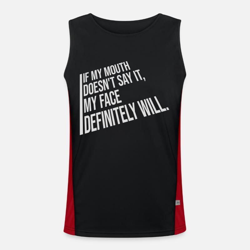 my face definitely will - Men's Functional Contrast Tank Top  - black/red
