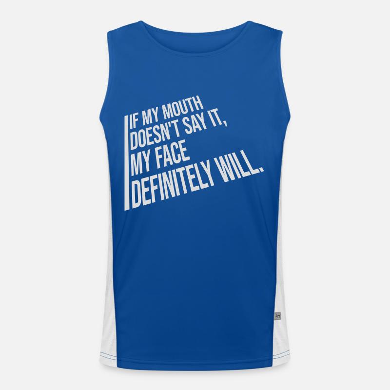 my face definitely will Funktionelles Kontrast-Tank Top für Männer 