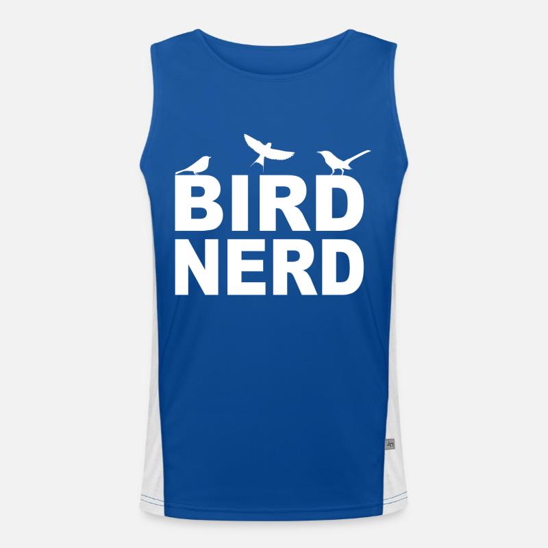 Vogel Bird Nerd lustiger Spruch Funktionelles Kontrast-Tank Top für Männer 