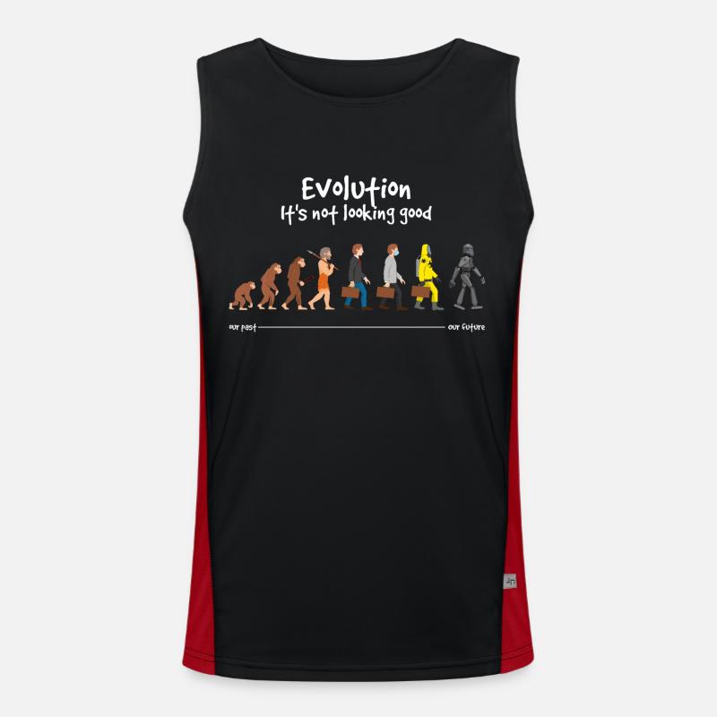 Evolution it s not looking good Men's Functional Contrast Tank Top 