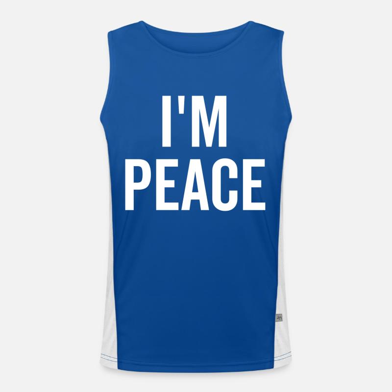 Ich bin Frieden Funktionelles Kontrast-Tank Top für Männer 