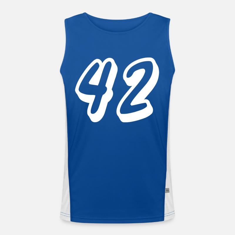 42 white Men's Functional Contrast Tank Top 