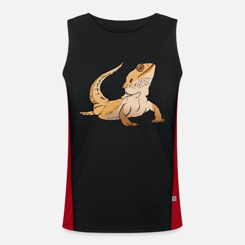Bartagame Eidechse Reptil Herpetologe Funktionelles Kontrast-Tank Top für Männer 