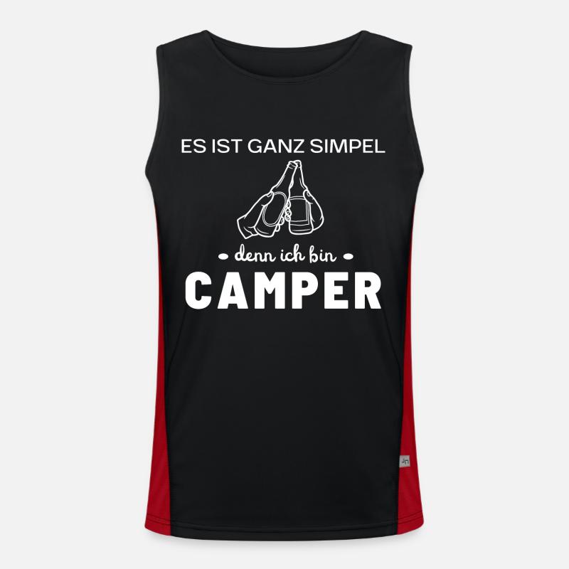 Es ist ganz simpel, denn ich bin Camper Funktionelles Kontrast-Tank Top für Männer 