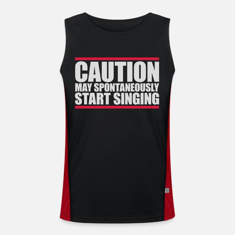 may spontaneously start singing - Men's Functional Contrast Tank Top  - black/red