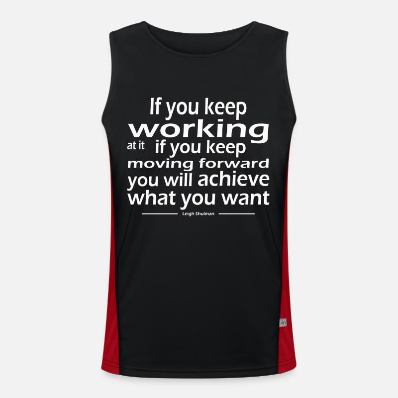 keep working keep moving forward you will achieve Men's Functional Contrast Tank Top 
