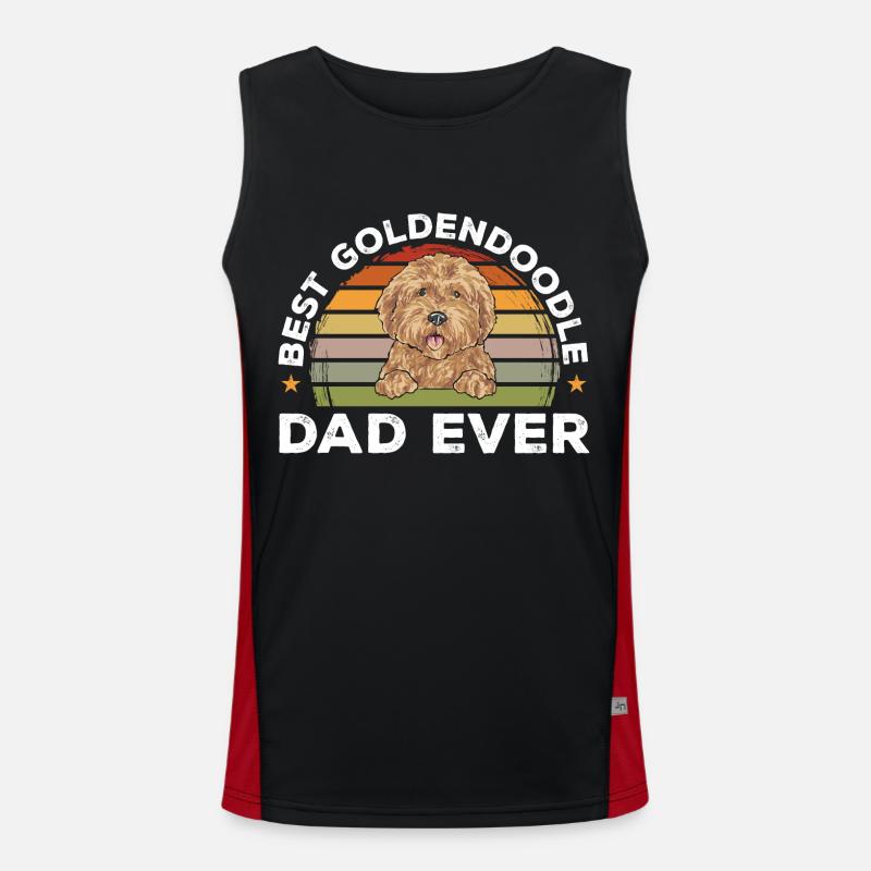 Goldendoodle Doodle Dog - Men's Functional Contrast Tank Top - black/red