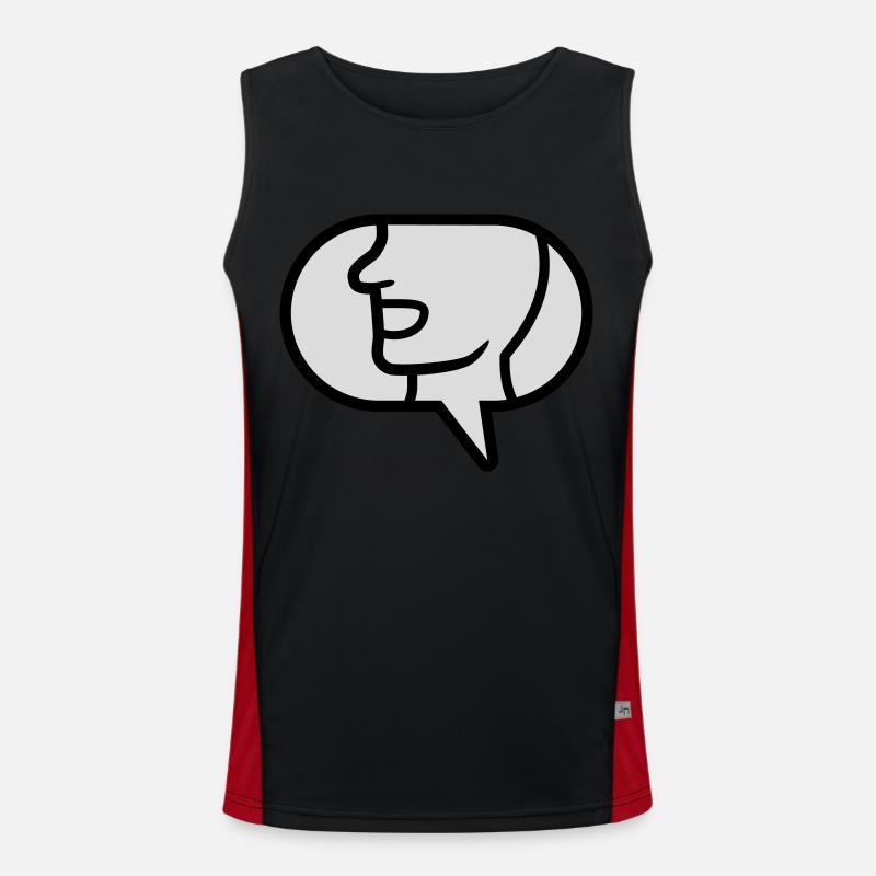 Communicate icon talk speech bubble Men's Functional Contrast Tank Top 