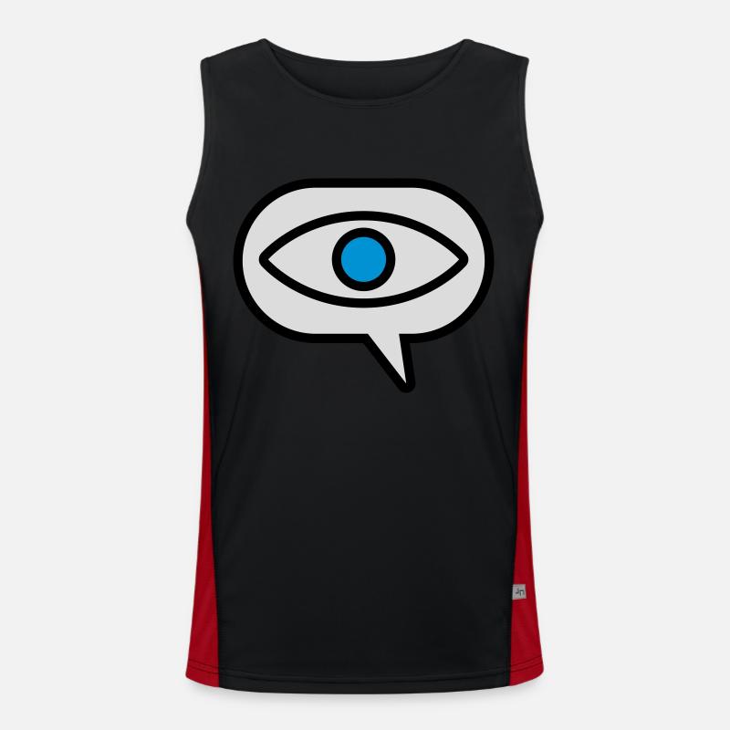Eye Seeing Comic Speech Bubble - Men's Functional Contrast Tank Top  - black/red
