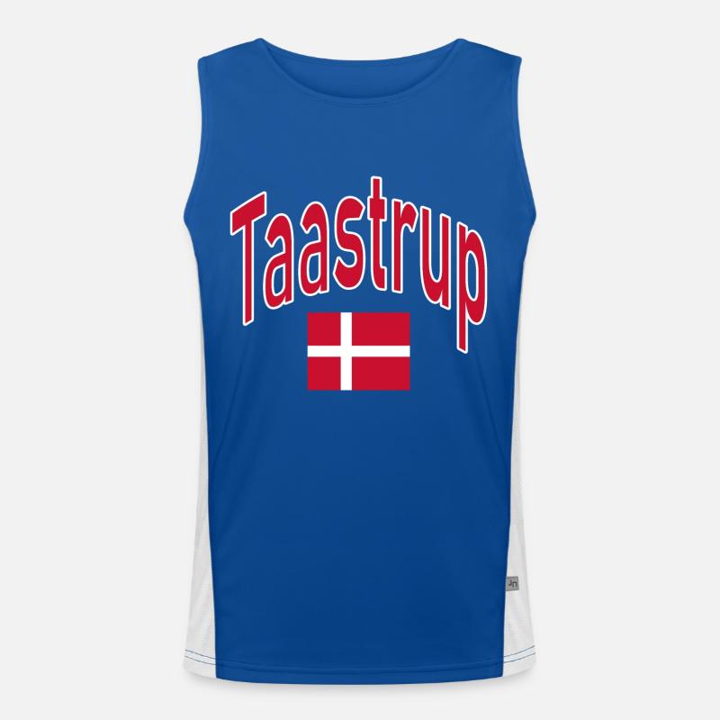 Drapeau du Taastrup Danemark Débardeur respirant contrasté Homme 