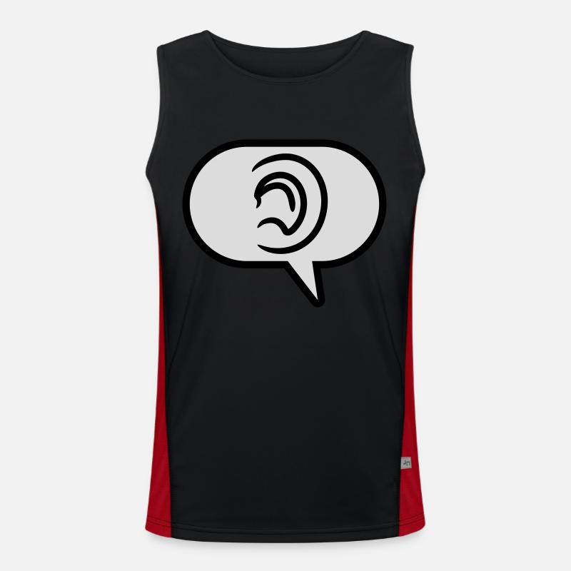 Hear Simple Symbol Speech Bubble Men's Functional Contrast Tank Top 