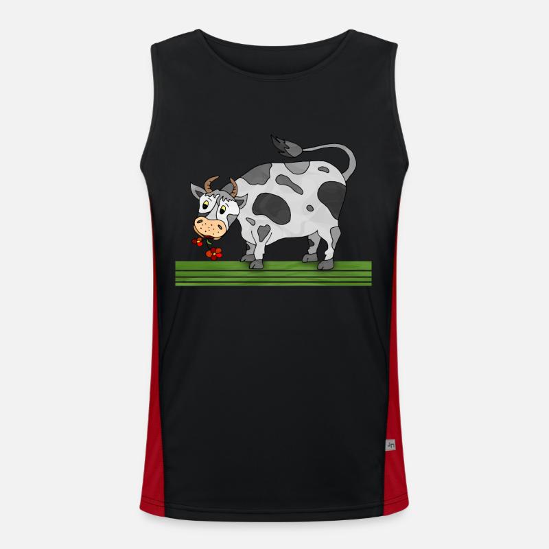 Bull - Men's Functional Contrast Tank Top  - black/red