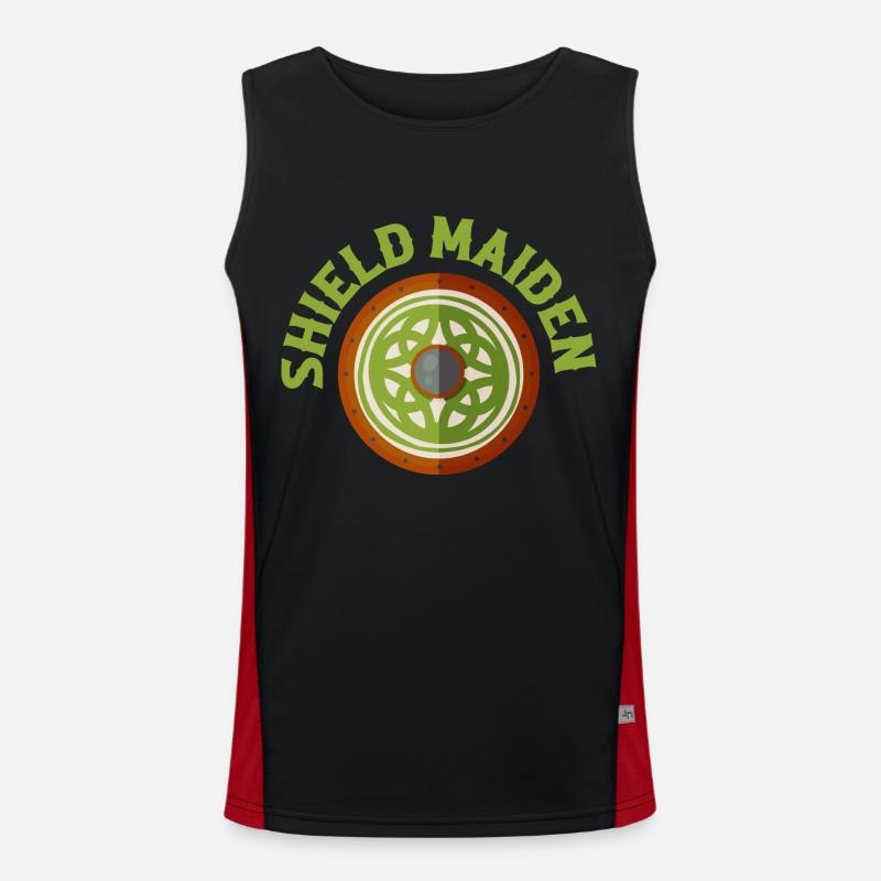 Shield Maiden Viking Norse Men's Functional Contrast Tank Top 