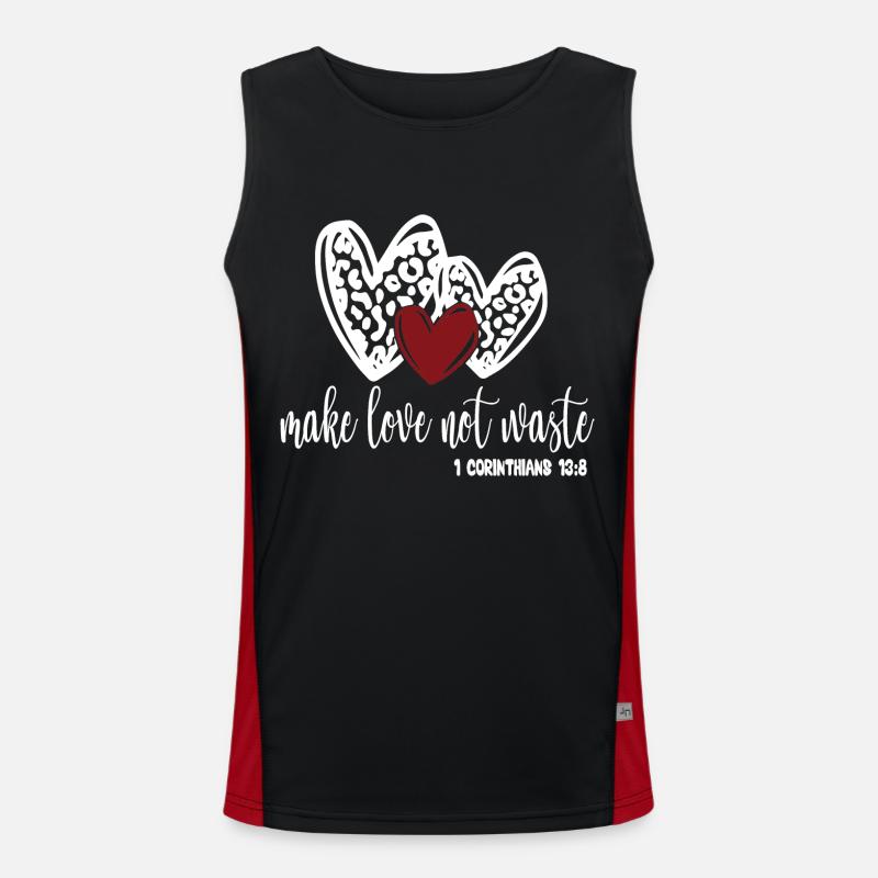 Make Love Not Waste Funktionelles Kontrast-Tank Top für Männer 