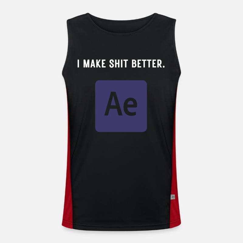 I Make Shit Better - Video Editing Funktionelles Kontrast-Tank Top für Männer 